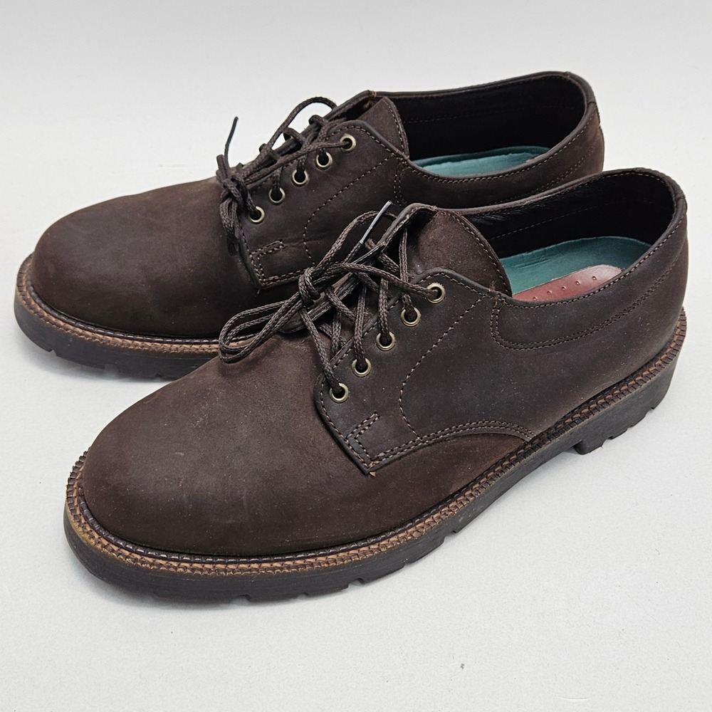 HS‎ Trask Mens Brown Leather Derby Shoe Lace Up Oxford USA Made 420015 Size 8 M